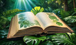 Botanical Illustrations in Jungle Book. Open Book of Tropical Plants. Knowledge and Discovery, Education and Environment. Exploring the Rainforest Through Text and Images.