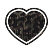 Vector camouflage military texture with symbol heart. Velcro patch. Isolated on white background