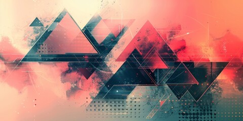 Wall Mural - An artistic abstract background with geometric shapes, symbolizing technology