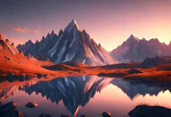 Wall Mural - sunrise in the mountains