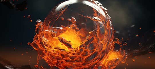 Wall Mural - fireball energy, rock, flame 15