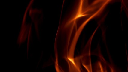 Canvas Print - Super slow motion flames on black background. High quality FullHD footage