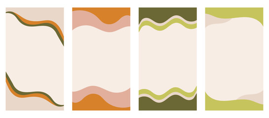 Wall Mural - set of different shapes for headers and footers in vertical stories, promo site. decorative border s