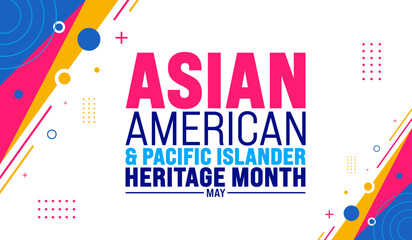 Wall Mural - May is Asian American and Pacific Islander Heritage Month background template. celebrates the culture, traditions and history in the United States. use to banner, cover, placard, card, and poster.