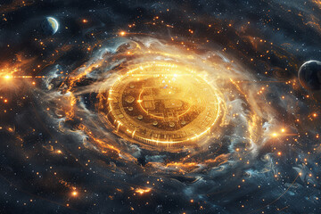  A cosmic event where planets align in the shape of the cyptocurrency