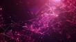 Abstract background with a polygonal network connection and glowing lines on a dark purple color, banner design for a digital technology concept 
