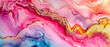 Oceanic Dreams, Blue and Pink Marbleized Effect, Abstract Artistic Water and Ink Flow on Canvas