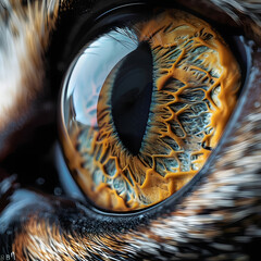 Wall Mural - A close-up of a cat's eye