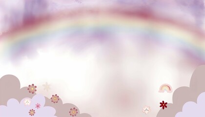 Wall Mural - Whimsical Watercolor Dreamscape for Children - AI Generated Digital Art