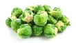 Fresh Brussels Sprouts. Isolated on White Background - Delicious and Healthy Vegetable from Cole Cabbage and Kale Family. Raw and Fresh
