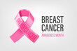Breast cancer awareness month. 3d vector illustration