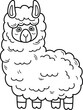 Hand drawn alpaca character illustration, vector