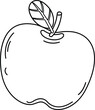 illustration of red apple outline white on background vector
