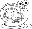 Hand drawn snail character illustration, vector
