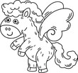 Hand drawn unicorn character illustration, vector