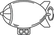 illustration of zeppelin outline white on background vector