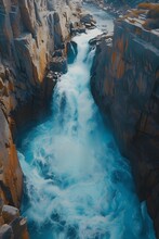 A Waterfall In A Canyon