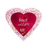 Fototapeta  - Best Mom,Mother's day heart with colorful blossom .