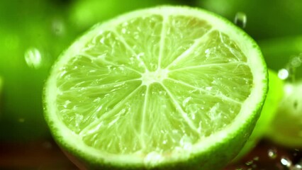 Canvas Print - Super slow motion fresh limes. High quality FullHD footage