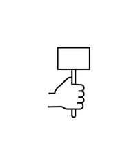 Canvas Print - hand holding cardboard icon, vector best line icon.