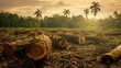 Deforestation. Stump Forest Destruction Damage Climate Trees Shanges