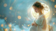 surreal abstract dreamy pregnant woman concept