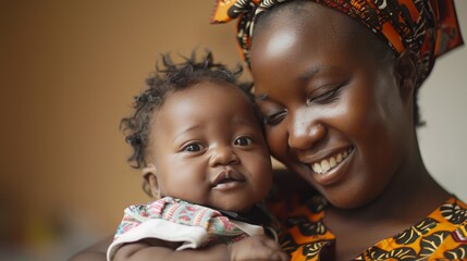 African Mother Holding Adorable Baby