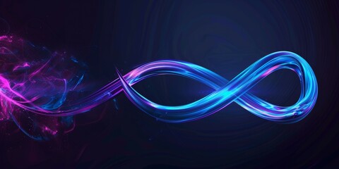 an infinity symbol on dark background, futuristic design element