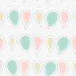 The abstract shape on gray background with flowers and decorative dots, seamless pattern, is repeatable