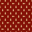The floral pattern on deep red, seamless pattern, is repeatable