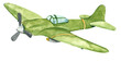For boys, for invitations, cards Watercolor military green airplane 