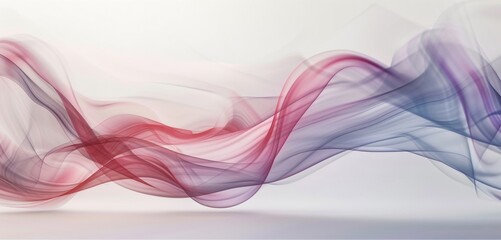 Wall Mural - Red, White, and Blue Smoke Wave on White Background