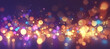 A dazzling display of multicolored bokeh lights glows brightly against a dark background, likely created by intentionally unfocused lights at a nighttime event or decorative illumination.