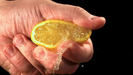 Canvas Print - Super slow motion fresh lemons. High quality FullHD footage