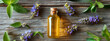 vitex essential oil in a bottle. selective focus.