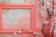 pink frame with flowers in the background