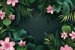 cute tropical template with tropical background