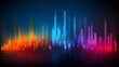 Digital color music equalize glowing light abstract graphic poster web page PPT background