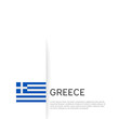 Greece flag background. State patriotic greek banner, cover. Document template with greece flag on white background. National poster. Business booklet. Vector illustration, simple design