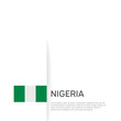 Nigeria flag background. State patriotic nigerian banner, cover. Document template with nigeria flag on white background. National poster. Business booklet. Vector illustration, simple design