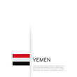 Yemen flag background. State patriotic yemeni banner, cover. Document template with yemen flag on white background. National poster. Business booklet. Vector illustration, simple design