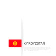 Kyrgyzstan flag background. State patriotic kyrgyz banner, cover. Document template with kyrgyzstan flag on white background. National poster. Business booklet. Vector illustration, simple design