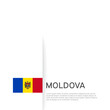 Moldova flag background. State patriotic moldavian banner, cover. Document template with moldova flag on white background. National poster. Business booklet. Vector illustration, simple design