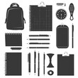 Silhouette office supplies black color only