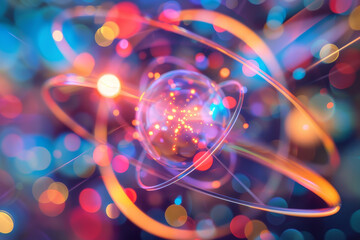 Wall Mural - abstract background with glowing lights - generative ai