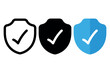 Check Mark Shield In Outline Glyph And Flat