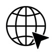 Globe Grid Glyph With Mouse Cursor