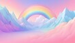 Holographic fantasy rainbow background with clouds and stars. Pastel color sky. Magical landscape, abstract fabulous pattern. Cute candy wallpaper