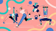 © Lydia Hill - Women Working Out Gym Layered Vector Illustration