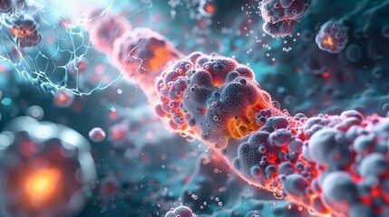 An abstract visualization of the narrowing and inflammation of the airways in asthma ,3DCG,high resulution,clean sharp focus